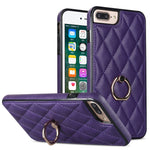 Rhombic PU Leather Phone Case with Ring Holder, For iPhone 7 Plus / 8 Plus