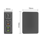 ที่ชาร์จเร็วแบบตั้งโต๊ะ 120W 6 พอร์ต Type-C + USB รุ่น 818H, ปลั๊ก US, ปลั๊ก UK, ปลั๊ก EU, ปลั๊ก AU
