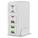 ที่ชาร์จเร็วแบบตั้งโต๊ะ 120W 6 พอร์ต Type-C + USB รุ่น 818H, ปลั๊ก US, ปลั๊ก UK, ปลั๊ก EU, ปลั๊ก AU