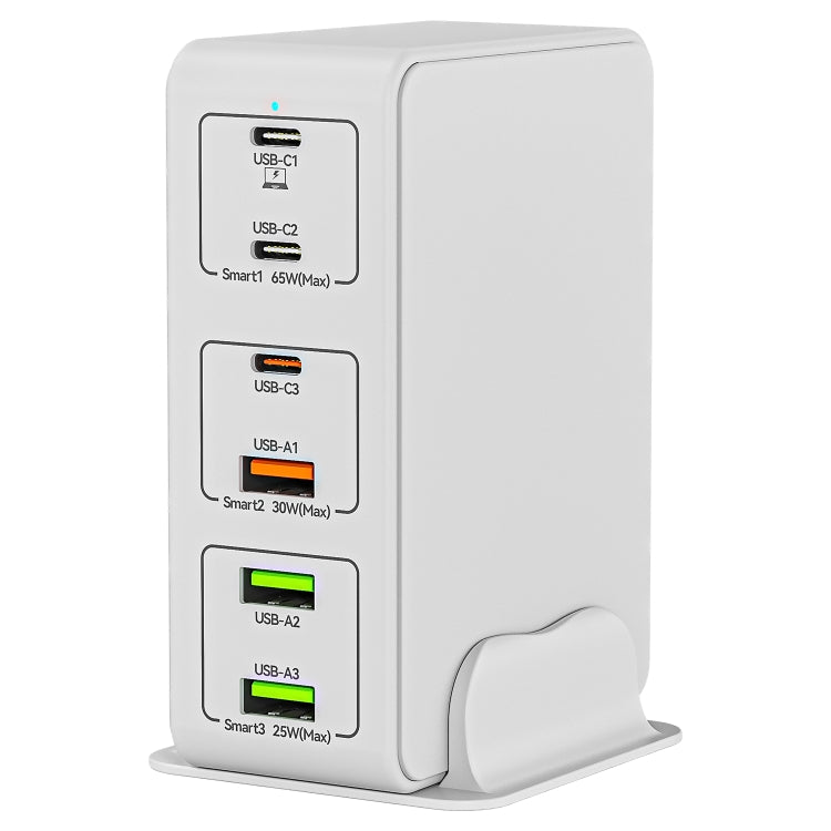 ที่ชาร์จเร็วแบบตั้งโต๊ะ 120W 6 พอร์ต Type-C + USB รุ่น 818H, ปลั๊ก US, ปลั๊ก UK, ปลั๊ก EU, ปลั๊ก AU