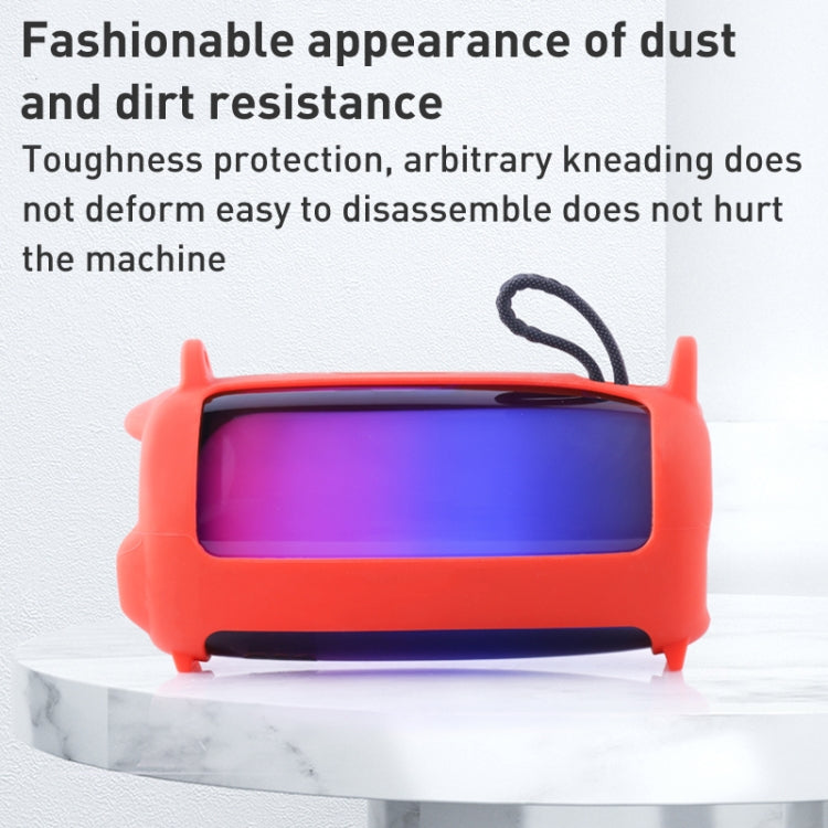 ซิลิโคนกันกระแทกลำโพงบลูทูธพร้อมสายสะพายไหล่และไฟสีสัน สำหรับ JBL Pulse 5 สีดำ, สำหรับ JBL Pulse 5 สีแดง, สำหรับ JBL Pulse 5 สีน้ำเงิน