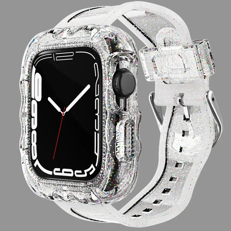 TPU Integrated Case Watch Band, For Apple Watch Series 9&8&7 41mm/SE2025&SE 2&6&SE&5&4 40mm, For Apple Watch Series 9&8&7 45mm/SE2025&SE 2&6&SE&5&4 44mm