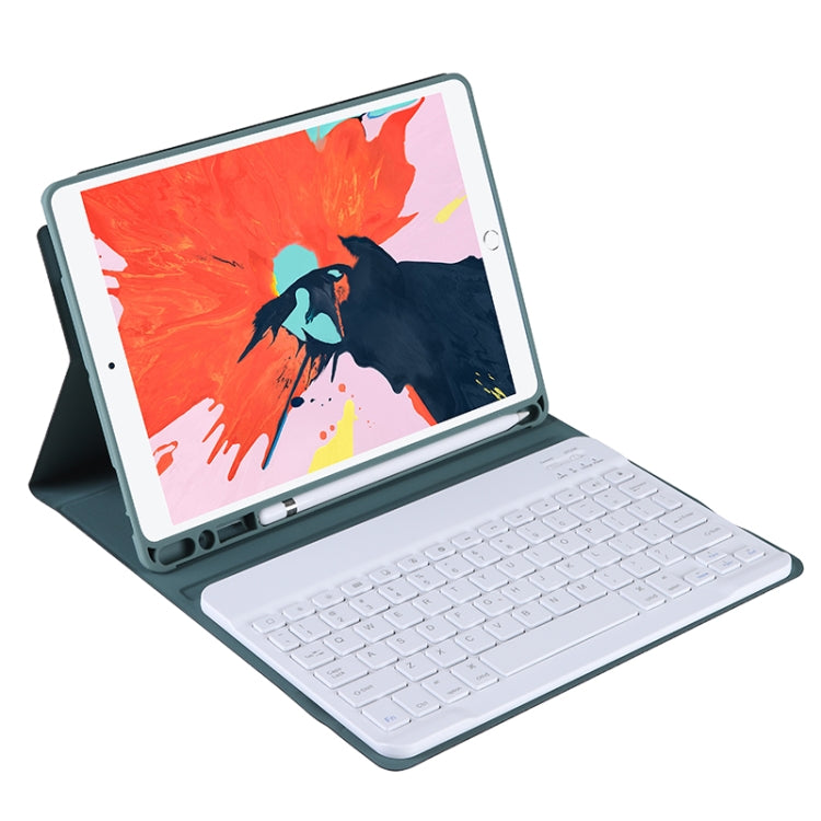 T07BB สำหรับ iPad 9.7 นิ้ว / iPad Pro 9.7 นิ้ว / iPad Air 2 / Air (2018 & 2017) เคสป้องกันคีย์บอร์ดบลูทูธ TPU สีลูกกวาดบางพิเศษ พร้อมขาตั้งและช่องใส่ปากกา สำหรับ iPad 9.7 นิ้ว
