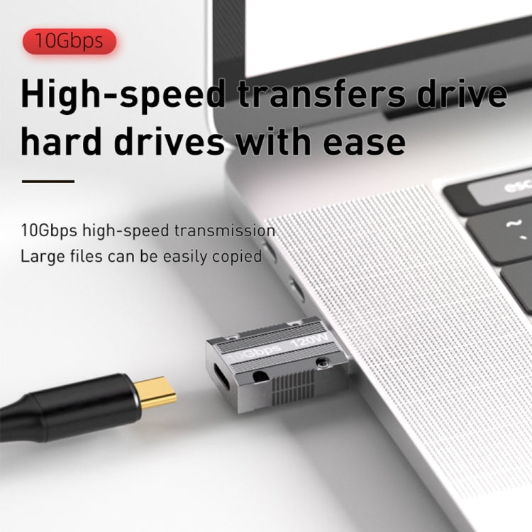 อะแดปเตอร์ Type-C ตัวเมียเป็น USB 3.0 ตัวผู้ 120W อัลลอยสังกะสี แบบตรง