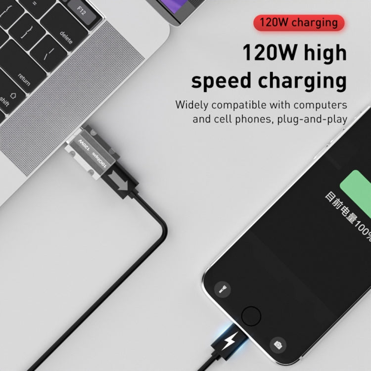 อะแดปเตอร์ Type-C ตัวเมียเป็น USB 3.0 ตัวผู้ 120W อัลลอยสังกะสี แบบตรง