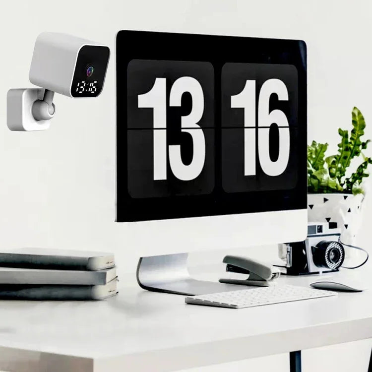 DP27 กล้อง WiFi รูปนาฬิกา 1080P เสียบปลั๊ก รองรับเสียงสองทางและตรวจสอบผ่านมือถือ ปลั๊ก US, ปลั๊ก EU