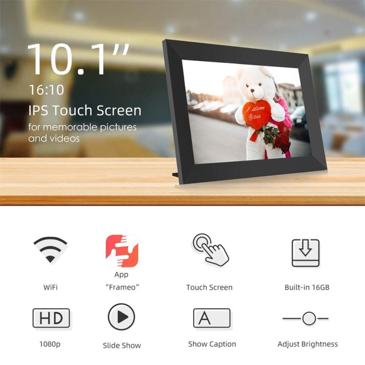 กรอบรูปคลาวด์ WiFi จอแสดงผล IPS ขนาด 10.1 นิ้ว RK3126C Quad Core ความเร็วสูงสุด 1.5GHz, 1GB+16GB ปลั๊กออสเตรเลีย ปลั๊กสหรัฐอเมริกา ปลั๊กยุโรป ปลั๊กสหราชอาณาจักร