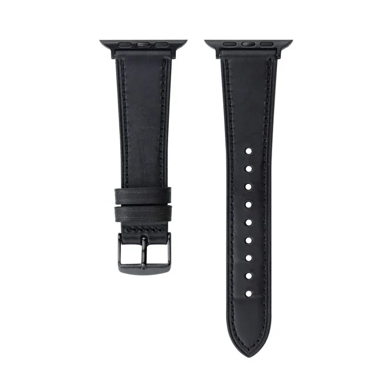 สายรัดนาฬิกาหนังแท้ Crazy Horse สำหรับ Apple Watch Series 8&7 41มม. / SE 2&6&SE&5&4 40มม. สำหรับ Apple Watch Ultra 49มม. / Series 8&7 45มม. / SE 2&6&SE&5&4 44มม.