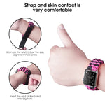 สายรัดนาฬิกานีลอนถักแบบธรรมดาพร้อมตีนตุ๊กแก Paracord สำหรับ Apple Watch Series 8&7 41มม. / SE 2&6&SE&5&4 40มม. สำหรับ Apple Watch Ultra 49มม. / Series 8&7 45มม. / SE 2&6&SE&5&4 44มม.