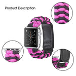 สายรัดนาฬิกานีลอนถักแบบธรรมดาพร้อมตีนตุ๊กแก Paracord สำหรับ Apple Watch Series 8&7 41มม. / SE 2&6&SE&5&4 40มม. สำหรับ Apple Watch Ultra 49มม. / Series 8&7 45มม. / SE 2&6&SE&5&4 44มม.