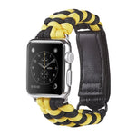 สายรัดนาฬิกานีลอนถักแบบธรรมดาพร้อมตีนตุ๊กแก Paracord สำหรับ Apple Watch Series 8&7 41มม. / SE 2&6&SE&5&4 40มม. สำหรับ Apple Watch Ultra 49มม. / Series 8&7 45มม. / SE 2&6&SE&5&4 44มม.