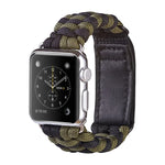 สายรัดนาฬิกานีลอนถักแบบธรรมดาพร้อมตีนตุ๊กแก Paracord สำหรับ Apple Watch Series 8&7 41มม. / SE 2&6&SE&5&4 40มม. สำหรับ Apple Watch Ultra 49มม. / Series 8&7 45มม. / SE 2&6&SE&5&4 44มม.