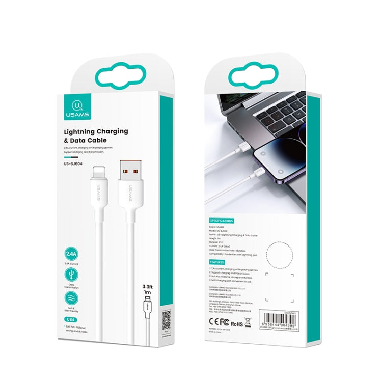 สายชาร์จ USAMS US-SJ604 U84 2.4A USB เป็น 8 Pin, ความยาว 2m