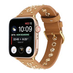 สายรัดนาฬิกาหนังแท้ Punk Rivet สำหรับ Apple Watch Series 7 41มม. / 6 & SE & 5 & 4 40มม. สำหรับ Apple Watch Ultra 49มม. / Series 8&7 45มม. / SE 2&6&SE&5&4 44มม.