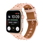 สายรัดนาฬิกาหนังแท้ Punk Rivet สำหรับ Apple Watch Series 7 41มม. / 6 & SE & 5 & 4 40มม. สำหรับ Apple Watch Ultra 49มม. / Series 8&7 45มม. / SE 2&6&SE&5&4 44มม.