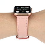 สายรัดนาฬิกาหนังแท้สีพื้น สำหรับ Apple Watch Series 7 ขนาด 41 มม. / 6 & SE & 5 & 4 ขนาด 40 มม. / 3 & 2 & 1 ขนาด 38 มม. สำหรับ Apple Watch Series 7 ขนาด 45 มม. / 6 & SE & 5 & 4 ขนาด 44 มม. / 3 & 2 & 1 ขนาด 42 มม.