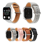 สายรัดนาฬิกาหนังแท้สีพื้น สำหรับ Apple Watch Series 7 ขนาด 41 มม. / 6 & SE & 5 & 4 ขนาด 40 มม. / 3 & 2 & 1 ขนาด 38 มม. สำหรับ Apple Watch Series 7 ขนาด 45 มม. / 6 & SE & 5 & 4 ขนาด 44 มม. / 3 & 2 & 1 ขนาด 42 มม.