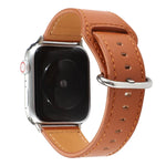 สายรัดนาฬิกาหนังแท้สีพื้น สำหรับ Apple Watch Series 7 ขนาด 41 มม. / 6 & SE & 5 & 4 ขนาด 40 มม. / 3 & 2 & 1 ขนาด 38 มม. สำหรับ Apple Watch Series 7 ขนาด 45 มม. / 6 & SE & 5 & 4 ขนาด 44 มม. / 3 & 2 & 1 ขนาด 42 มม.