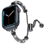 สายรัดนาฬิกาสร้อยข้อมือโลหะประดับเพชรเต็มเม็ด สำหรับ Apple Watch Series 8&7 45มม. / SE 2&6&SE&5&4 44มม. สำหรับ Apple Watch Series 8&7 41มม. / SE 2&6&SE&5&4 40มม.