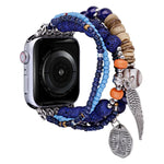 สายรัดนาฬิกาสร้อยข้อมือปีกดอกไม้ประดับลูกปัด สำหรับ Apple Watch Series 8&7 45มม. / SE 2&6&SE&5&4 44มม. สำหรับ Apple Watch Series 8&7 41มม. / SE 2&6&SE&5&4 40มม.
