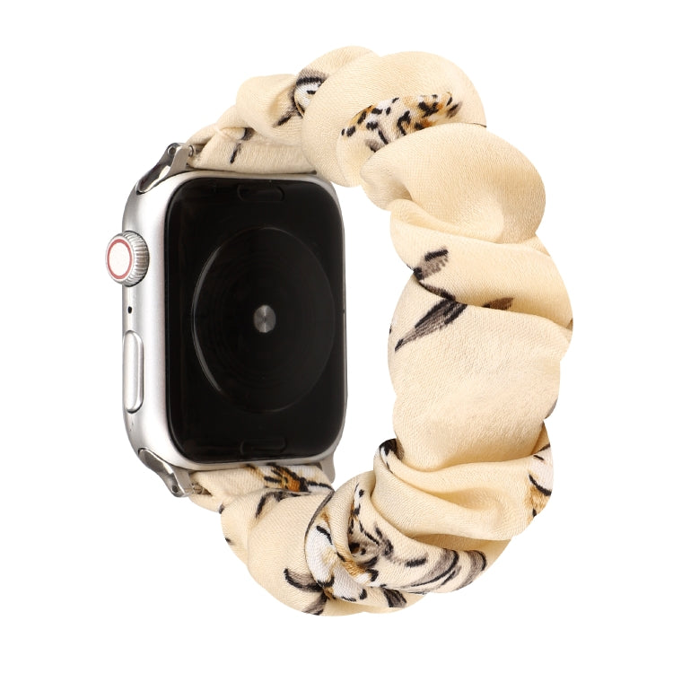 Cloth + Stainless Steel Hair Ring Watchband, For Apple Watch Series 8&7 41mm / SE 2&6&SE&5&4 40mm / 3&2&1 38mm, For Apple Watch Ultra 49mm / Series 8&7 45mm / SE 2&6&SE&5&4 44mm / 3&2&1 42mm                                                              ...