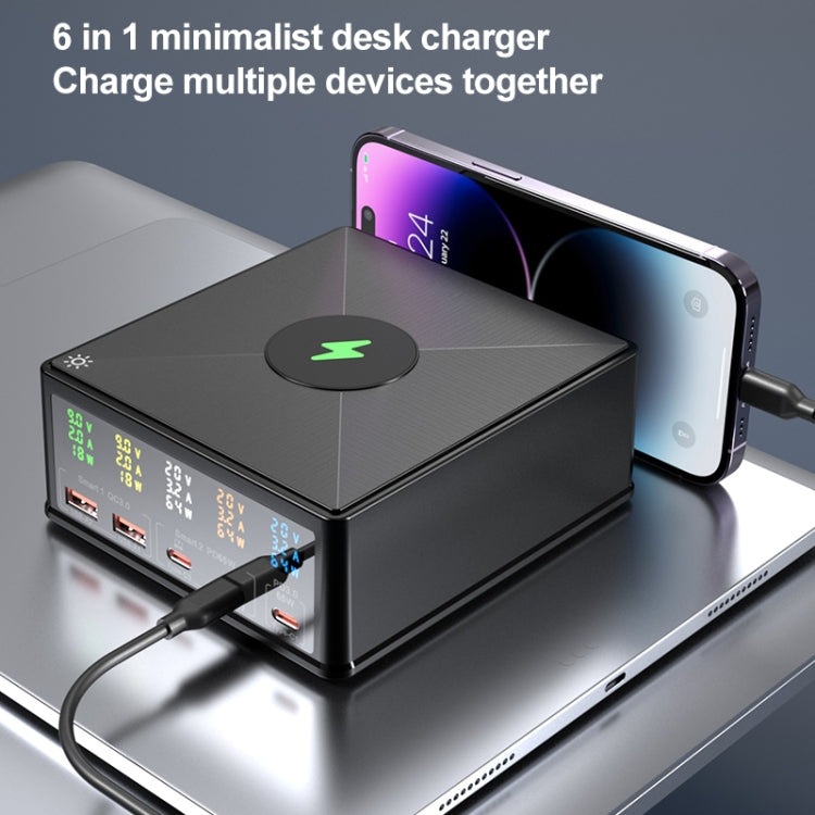 ที่ชาร์จหลายพอร์ต 6 in 1 160W 3 PD Type-C + 2 QC3.0 USB รุ่น 868H