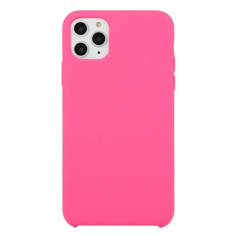 For iPhone 11 Solid Color Solid Silicone  Shockproof Case (Hibiscus Pink), For iPhone 11 Pro