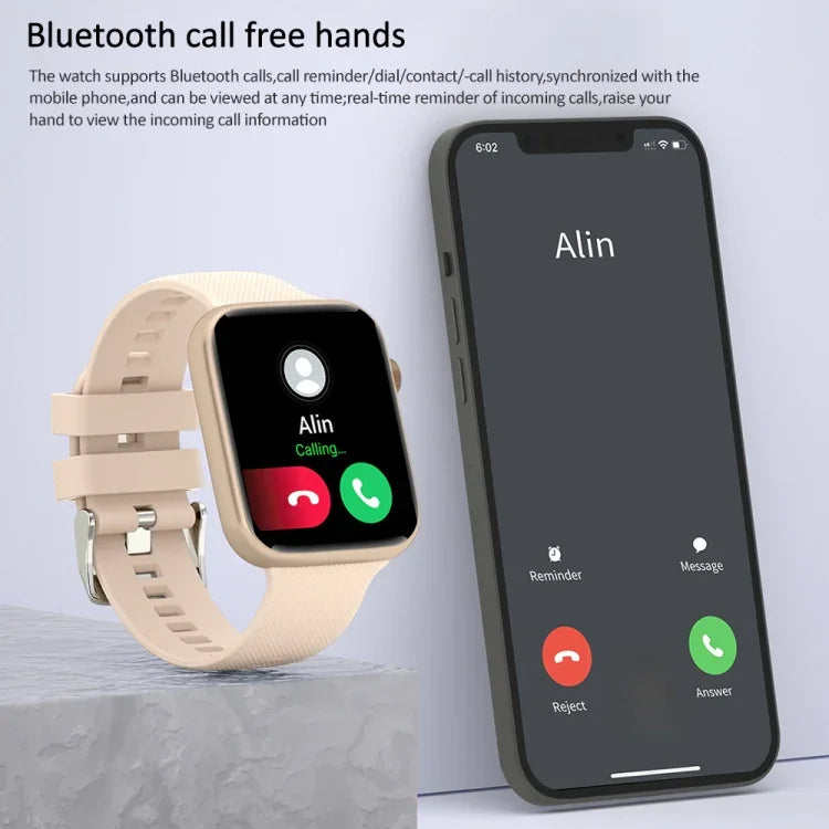 นาฬิกาอัจฉริยะสายซิลิโคน HT15 หน้าจอ 1.85 นิ้ว กันน้ำระดับ IP67 รองรับการโทรบลูทูธ / ติดตามการนอนหลับ