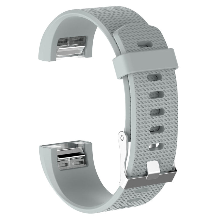 For Fitbit Charge 2 Common Texture Silicone Replacement Wrist Strap Watchband with Buckle, S, L