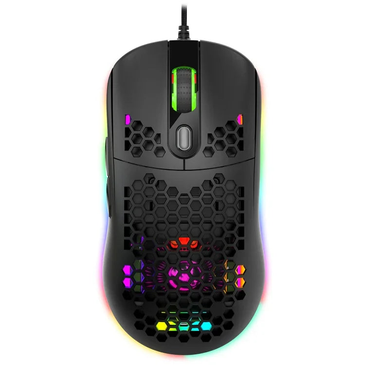 HXSJ X600 เมาส์เกมมิ่งมีสาย 6 ปุ่ม มีไฟ RGB พร้อมโปรแกรมมาโคร รุ่น X600