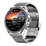 นาฬิกาอัจฉริยะสายเหล็กกันน้ำ BM01 หน้าจอ 1.45 นิ้ว รองรับการโทรบลูทูธ / NFC, สายเหล็ก (สีดำ), สายเหล็ก (สีเงิน)