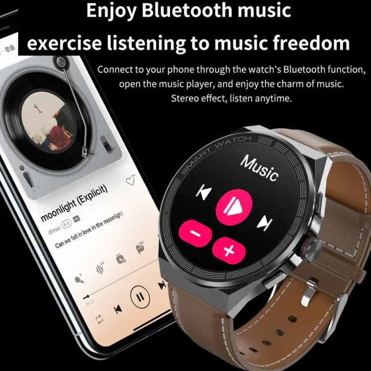 นาฬิกาอัจฉริยะสายเหล็กกันน้ำ BM01 หน้าจอ 1.45 นิ้ว รองรับการโทรบลูทูธ / NFC, สายเหล็ก (สีดำ), สายเหล็ก (สีเงิน)