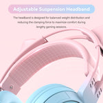 T25 RGB หูฟังบลูทูธไร้สายสเตอริโอรูปหูแมวพร้อมไมโครโฟนถอดได้