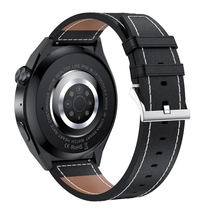 HDT 3 Max สายหนัง 1.6 นิ้ว สมาร์ทวอทช์กันน้ำ IP67 รองรับการโทร Bluetooth / NFC, สายหนัง (สีดำ), สายหนัง (สีเงิน)