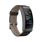 K50+ สายหนัง 0.96 นิ้ว สมาร์ทวอทช์ถอดหูฟังได้ กันน้ำ รองรับการโทร Bluetooth, สายหนัง (สีดำ)