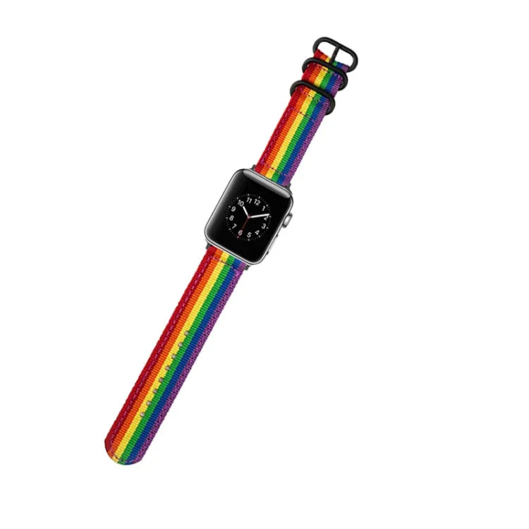 Black Buckle Canvas Watch Band, For Apple Watch Series 8&7 41mm, For Apple Watch Series 8&7 45mm
