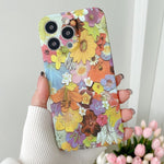 Water Sticker Flower Pattern PC Phone Case, For iPhone 14 Pro Max, For iPhone 14 Pro, For iPhone 14, For iPhone 14 Plus