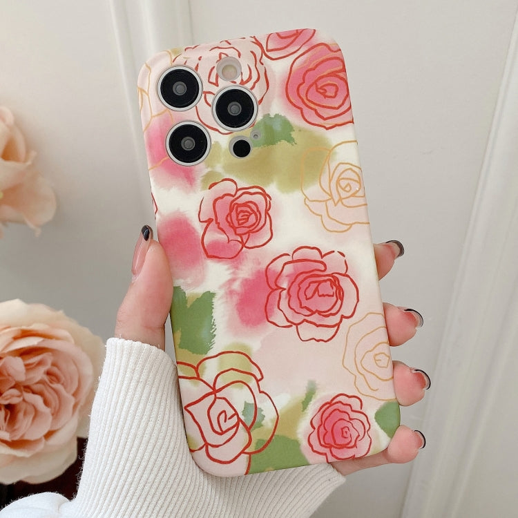 Water Sticker Flower Pattern PC Phone Case, For iPhone 12 Pro Max, For iPhone 12 Pro, For iPhone 12, For iPhone 12 mini