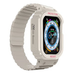 สายรัดนาฬิกาซิลิโคนแบบกรอบบูรณาการ สำหรับ Apple Watch Series 8&7 ขนาด 41 มม. / SE 2&6&SE&5&4 ขนาด 40 มม., สำหรับ Apple Watch Ultra ขนาด 49 มม., สำหรับ Apple Watch Series 8&7 ขนาด 45 มม. / SE 2&6&SE&5&4 ขนาด 44 มม.