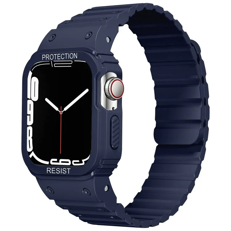 สายรัดนาฬิกาซิลิโคนแบบกรอบบูรณาการ สำหรับ Apple Watch Series 8&7 ขนาด 41 มม. / SE 2&6&SE&5&4 ขนาด 40 มม., สำหรับ Apple Watch Ultra ขนาด 49 มม., สำหรับ Apple Watch Series 8&7 ขนาด 45 มม. / SE 2&6&SE&5&4 ขนาด 44 มม.
