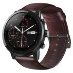 สายรัดนาฬิกาหนังแท้เคลือบแว็กซ์น้ำมัน สำหรับ Amazfit GTR 47 มม. / Pace / Stratos, Amazfit 2 Stratos, Ticwatch Pro / E2 / S2, Pebble Gen 1, Pebble Time