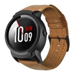 สายรัดนาฬิกาหนังแท้เคลือบแว็กซ์น้ำมัน สำหรับ Amazfit GTR 47 มม. / Pace / Stratos, Amazfit 2 Stratos, Ticwatch Pro / E2 / S2, Pebble Gen 1, Pebble Time