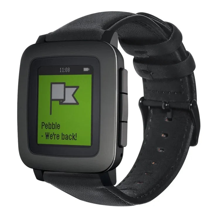 สายรัดนาฬิกาหนังแท้เคลือบแว็กซ์น้ำมัน สำหรับ Amazfit GTR 47 มม. / Pace / Stratos, Amazfit 2 Stratos, Ticwatch Pro / E2 / S2, Pebble Gen 1, Pebble Time