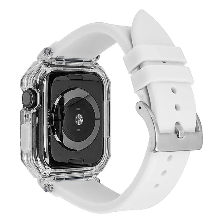 เคสโพลีคาร์บอเนตใสพร้อมสายรัดซิลิโคน สำหรับ Apple Watch Series 8&7 ขนาด 45 มม.