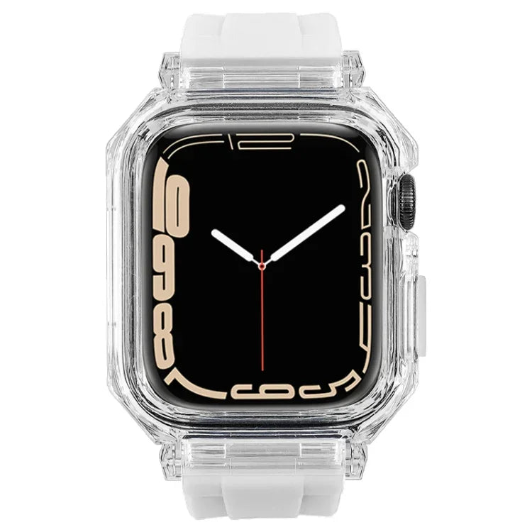 เคสโพลีคาร์บอเนตใสพร้อมสายรัดซิลิโคน สำหรับ Apple Watch Series 8&7 ขนาด 45 มม.
