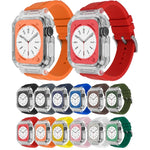 เคสโพลีคาร์บอเนตใสพร้อมสายรัดซิลิโคน สำหรับ Apple Watch Series 8&7 ขนาด 45 มม.