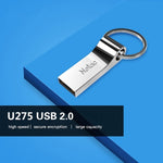 Netac U275 แฟลชไดรฟ์ USB 2.0 ความจุ 64GB อลูมิเนียมอัลลอยด์พร้อมระบบเข้ารหัสความปลอดภัย, 64GB