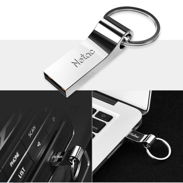 Netac U275 แฟลชไดรฟ์ USB 2.0 ความจุ 64GB อลูมิเนียมอัลลอยด์พร้อมระบบเข้ารหัสความปลอดภัย, 64GB