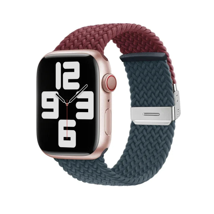 สายรัดนาฬิกาถักไนลอนพร้อมตะเข็บและหัวเข็มขัด สำหรับ Apple Watch Series 8&7 ขนาด 41 มม. และ 45 มม.