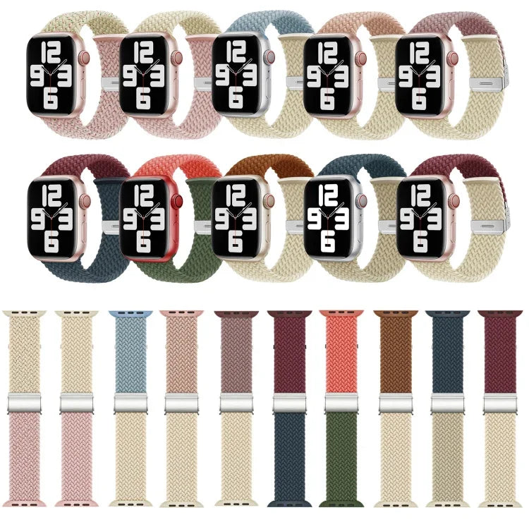 Nylon Braided Stitching Buckle Watch Band, For Apple Watch Series 8&7 41mm, For Apple Watch Series 8&7 45mm